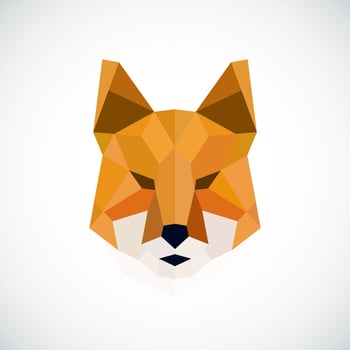 Abstract polygonal head of fox. vector