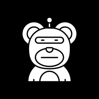 Robot Glyph Inverted Icon vector