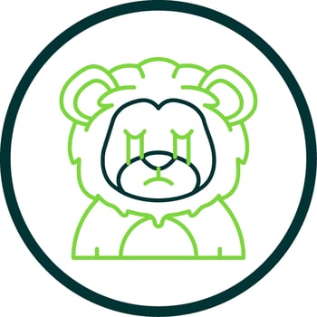 Cry Line Circle Icon vector