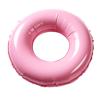 AI generated Pink pool float PNG. pink pool float top view PNG. Plastic pool float for swimming flat lay isolated png