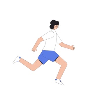 Runner. Joggers. Athlete. Young man running. Sports activity. vector