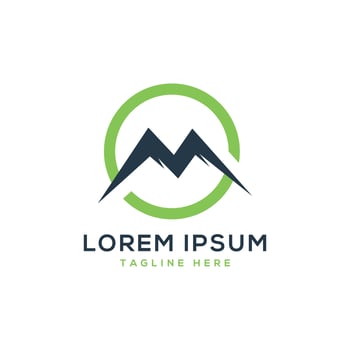 Mountain Creative Letter mark M Logo design template vector