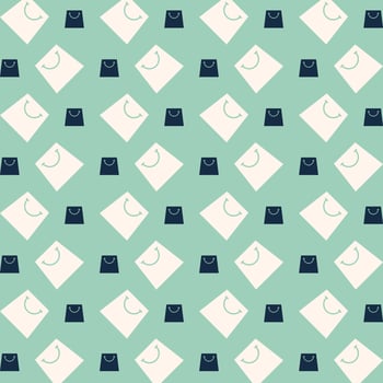 Shopping bag exquisite trendy multicolor repeating pattern vector illustration background