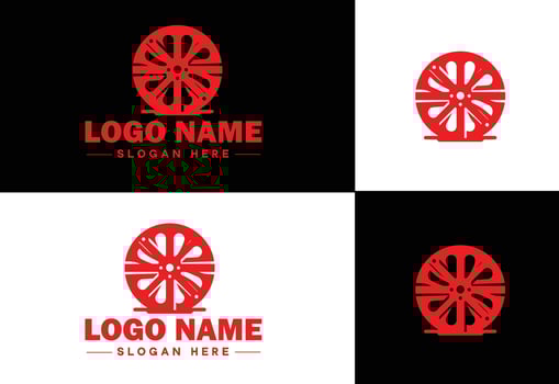 film reel logo icon vector for business brand app icon movie cinema theater video channel cinematography logo template