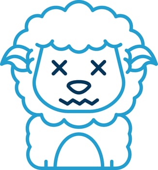 Dead Line Blue Two Color Icon vector