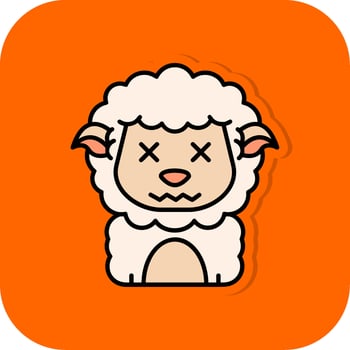 Dead Filled Orange background Icon vector