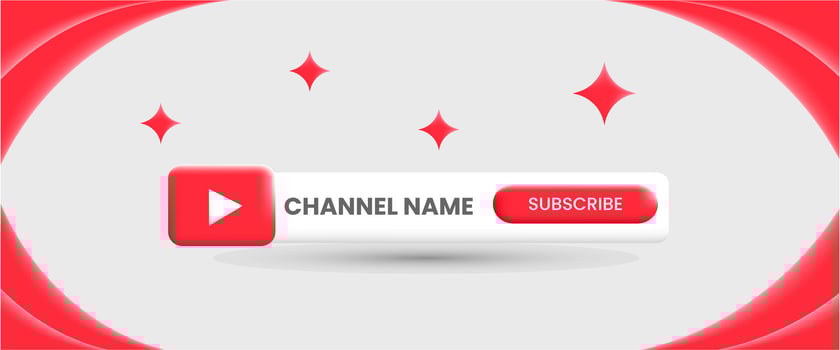 Youtube Channel Name. Red Broadcast Banner vector