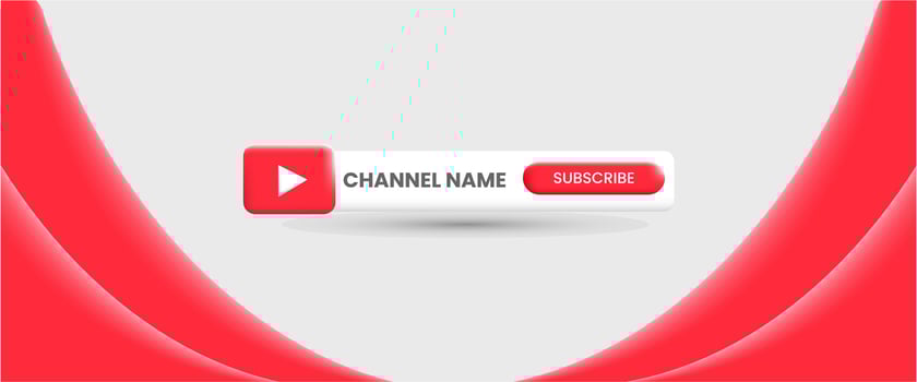 Youtube Channel Name. Red Broadcast Banner vector