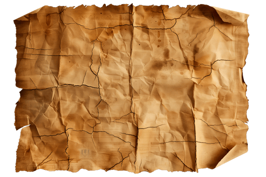 AI generated Crumpled craft paper with ragged edges png