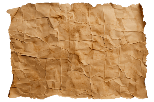 AI generated Crumpled craft paper with ragged edges png
