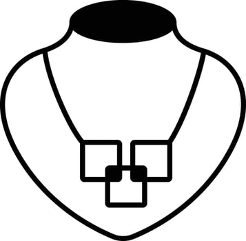Necklace glyph and line vector illustration