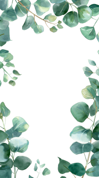 AI generated Herbal frame wedding minimalist border in watercolor style png