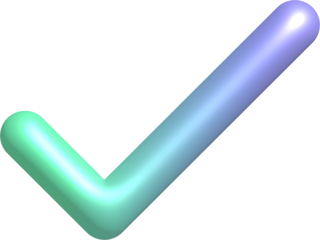 3D abstract geometric shape with blue purple gradient. Isolated element png