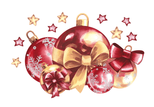 composition of Christmas balls. Handmade watercolor illustration. Isolate. Merry Christmas and Happy New Year. For greeting and invitation cards, packages and labels. For prints and stickers. png