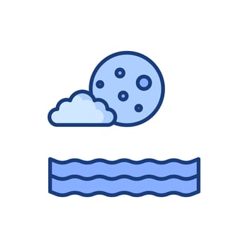 Moon and clouds icon, illustration vector