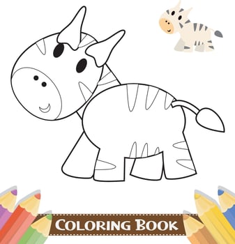 Hand-drawn cute animals colouring book vector