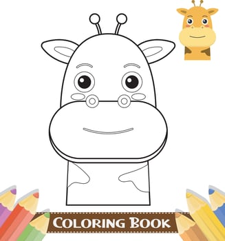 Hand-drawn cute animals colouring book vector