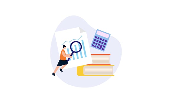 Financial audit or professional accounting service concept vector