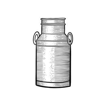 can container vector illustration in engraving style