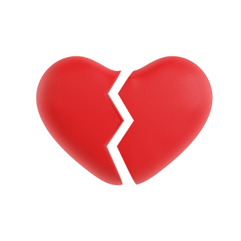3d Red Broken Heart Emoji png