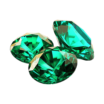 AI generated Magnificent Emeralds isolated on transparent background png