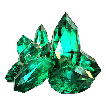 AI generated Magnificent Emeralds isolated on transparent background png