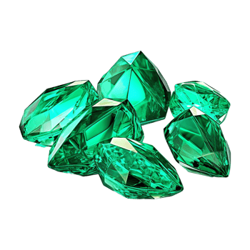 AI generated Magnificent Emeralds isolated on transparent background png