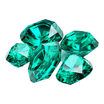 AI generated Magnificent Emeralds isolated on transparent background png