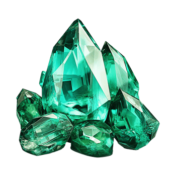 AI generated Magnificent Emeralds isolated on transparent background png