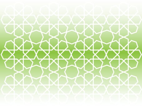 vector gradient young green and white colours background with a pattern of circles and stars arabic islamic ornament decor frame eid ramadan