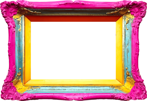 AI generated a colorful frame with a pink and blue border png