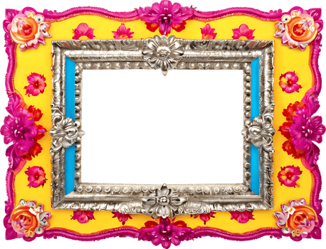 colorful frame with flowers and flowers png
