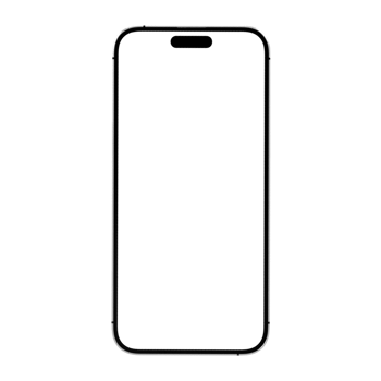 White smartphone mockup blank screen isolated on transparent background. Png smartphone mockup frame.