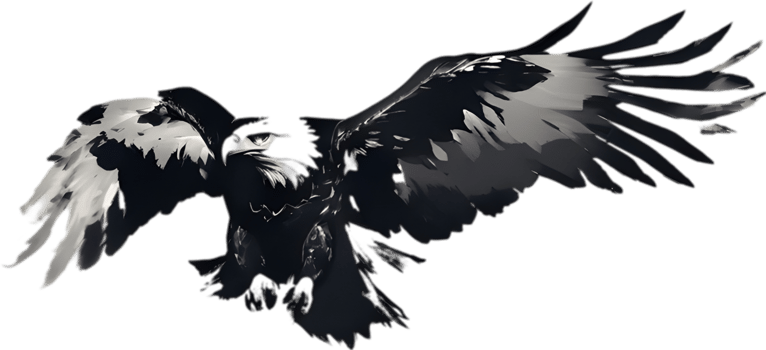 AI generated Japanese-style painting with brush strokes of Eagle birds. png