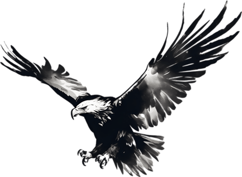 AI generated Japanese-style painting with brush strokes of Eagle birds. png