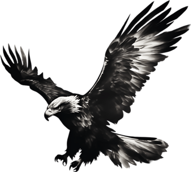 AI generated Japanese-style painting with brush strokes of Eagle birds. png