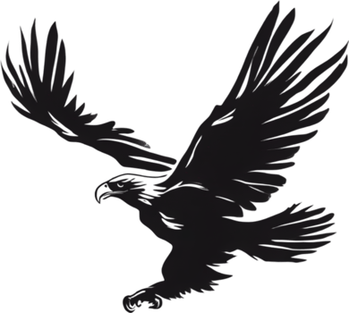 AI generated Japanese-style painting with brush strokes of Eagle birds. png