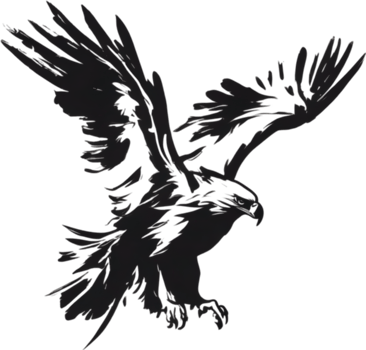 AI generated Japanese-style painting with brush strokes of Eagle birds. png