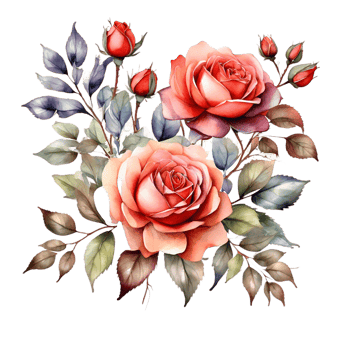 AI generated Watercolor Flower Bouquet png