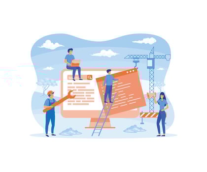 Landing page template of System Maintenance Concept. flat vector modern illustration