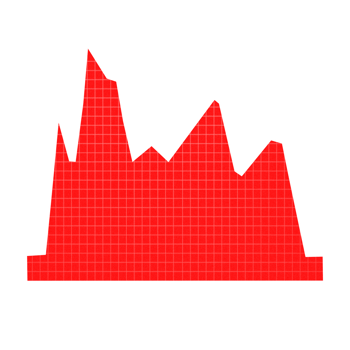 Red going down stock icon on transparent background. png