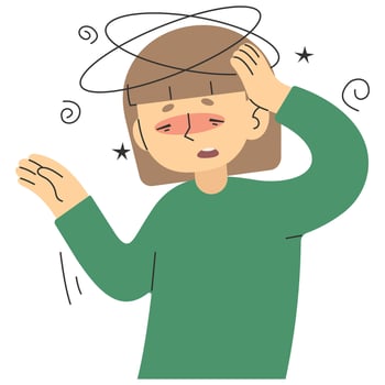 Faint 6 cute on a white background, vector illustration.