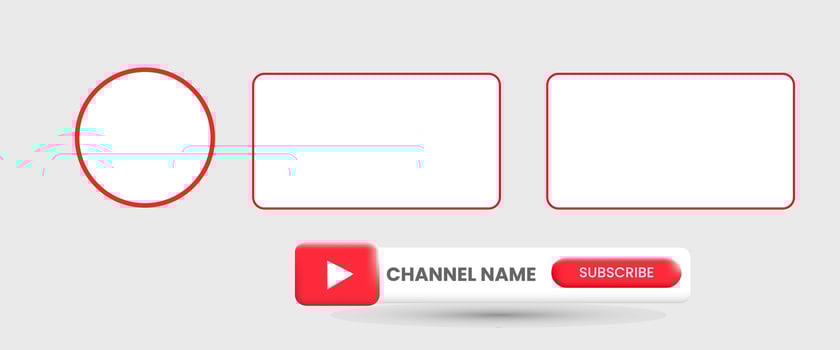 Youtube Channel Name. Red Broadcast Banner vector