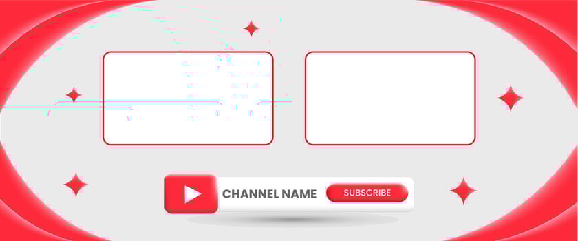 Youtube Channel Name. Red Broadcast Banner vector