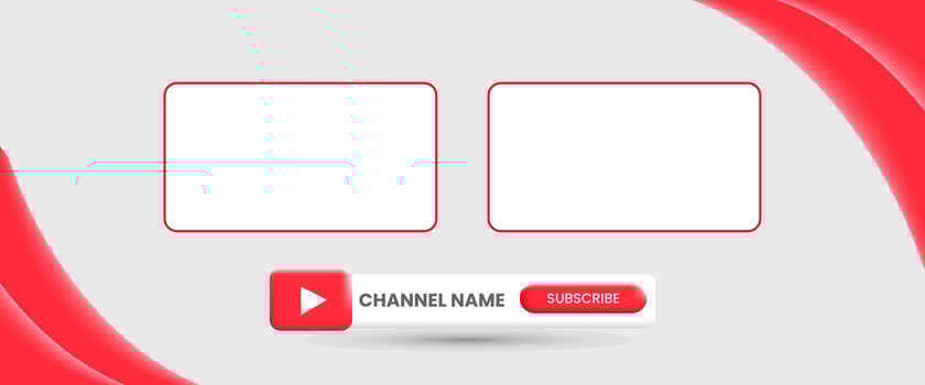 Youtube Channel Name. Red Broadcast Banner vector