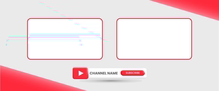 Youtube Channel Name. Red Broadcast Banner vector