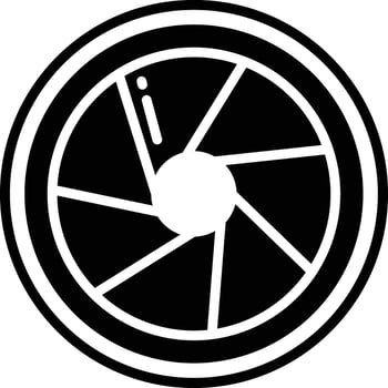 Aperture glyph and line vector illustration