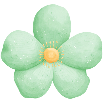 Watercolor Green Flower Illustration png