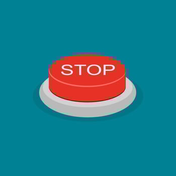 Red stop button. Stop concept vector