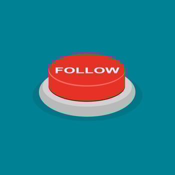 Red follow button vector